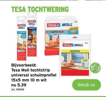 GAMMA Tesa moll tochtstrip universal schuimprofiel 15x5 mm 10 m wit aanbieding