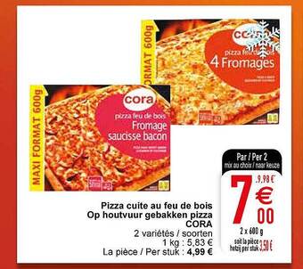 Cora Op houtvuur gebakken pizza aanbieding