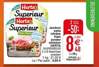 Cora Ham zonder nitrieten herta aanbieding