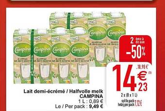 Cora Halfvolle melk campina aanbieding