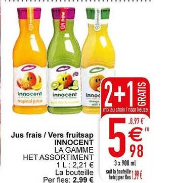 Cora Vers fruitsap innocent aanbieding