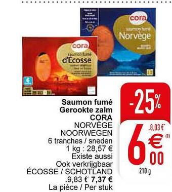 Cora Saumon fumé gerookte zalm aanbieding