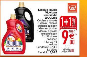 Cora Vloeibaar wasmiddel woolite aanbieding
