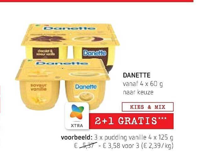 pudding promotie bij Spar Colruyt