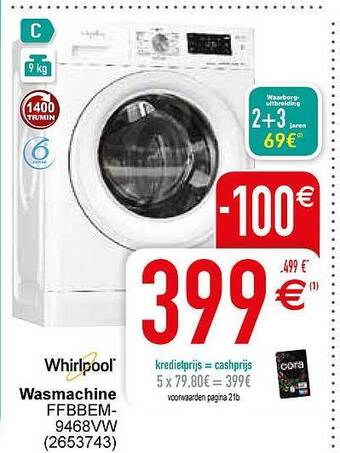 Cora Whirlpool wasmachine aanbieding