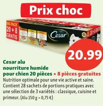 Cesar Alu Nourriture Humide Pour Chien 20 Pieces + 8 Pieces Gratuites