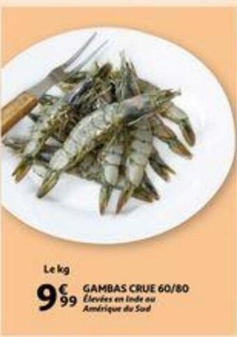 Auchan Gambas crue 60/80 aanbieding