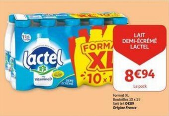 Auchan Lait demi-ecreme lactel aanbieding