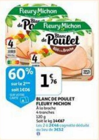 Auchan Blanc de poulet fleury michon aanbieding
