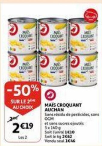 Auchan Mais croquant auchan aanbieding