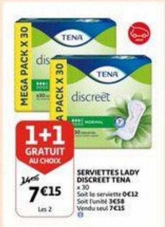 Auchan Serviettes lady discreet tena aanbieding