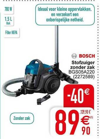 Cora Bosch stofzuiger zonder zak aanbieding