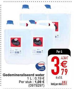 Cora Gedemineraliseerd water aanbieding