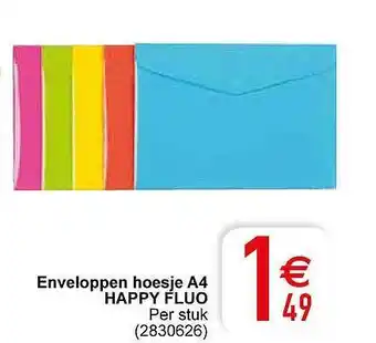 Enveloppen hoejes a4 happy fluo