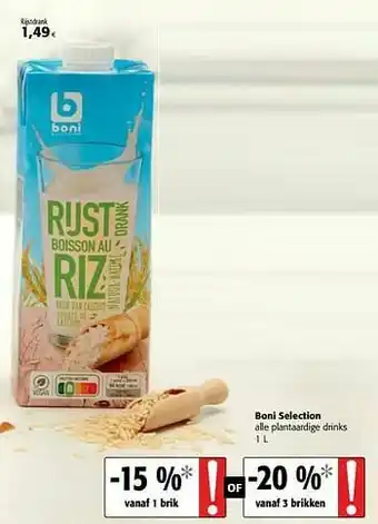 Colruyt Boni selection rijstdrank aanbieding