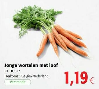 Colruyt Jonge wortelen met loof aanbieding