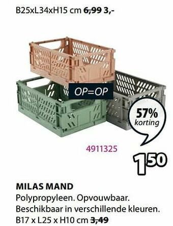 Jysk Milas mand aanbieding