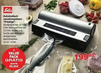Solis automatisch vacuümsysteem prestige 922.20