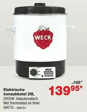 Weck elektrische inmaakketel wat15