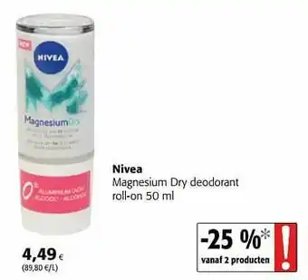 Colruyt Nivea magnesium dry deodorant roll-on aanbieding
