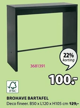 Jysk Brohave bartafel aanbieding