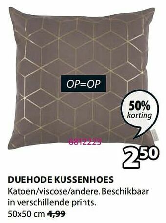 Jysk Duehode kussenhoes aanbieding