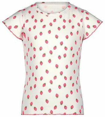 HEMA Kinder T-shirt Rib Gebroken Wit (gebroken wit)