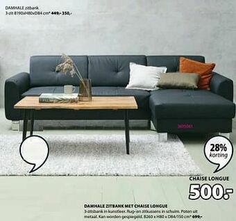 Damhale zitbank met chaise longue