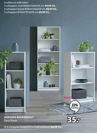 Jysk Horsens boekenkast 3 schappen breed aanbieding
