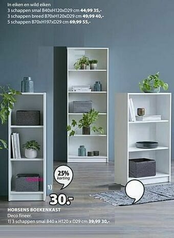 Jysk Horsens boekenkast 3 schappen smal aanbieding