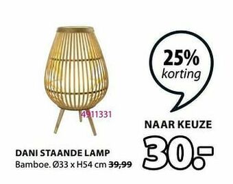 Jysk Dani staande lamp aanbieding
