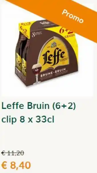 Prik en Tik Leffe bruin (6+2) clip 8 x 33cl aanbieding