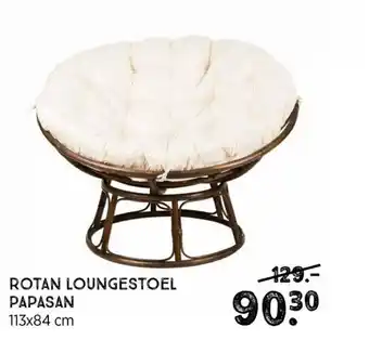 Xenos Rotan Loungestoel Papasan 113x84 cm aanbieding
