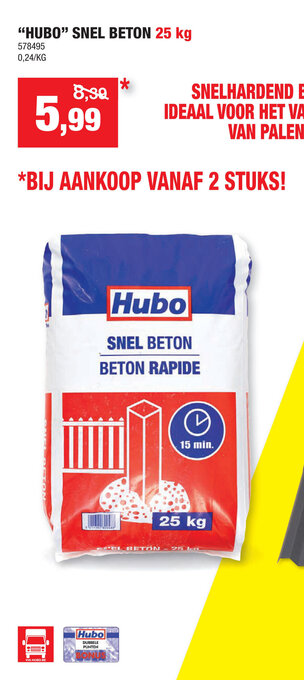 Hubo "Hubo" Snel Beton 25 kg 578495 aanbieding