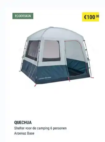 Decathlon Ecodesign Quechua Shelter voor de camping 6 personen Arpenaz Base aanbieding