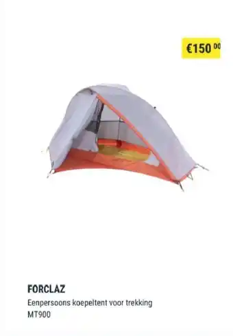 Forclaz Eenpersonens Koepeltent voor trekking MT900