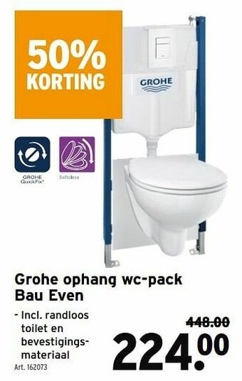 GAMMA Grohe ophang wc-pack bau even aanbieding