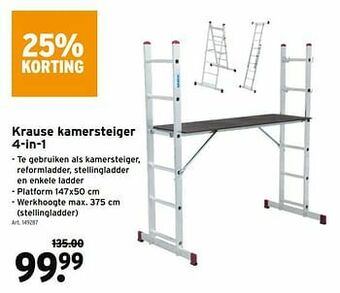 GAMMA Krause kamersteiger 4-in-1 aanbieding