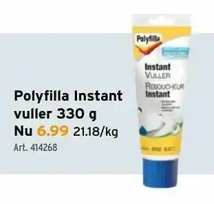 GAMMA Polyfilla instant vuller aanbieding