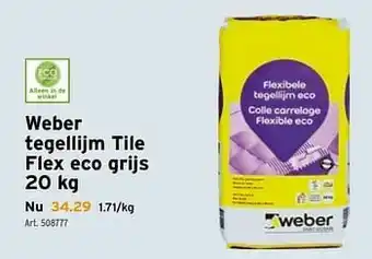 GAMMA Weber tegellijm tile flex eco grijs aanbieding