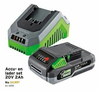 GAMMA Lux accu- en lader set 20v 2ah aanbieding