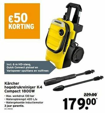 GAMMA Kärcher hogedrukreiniger k4 compact 1800w aanbieding