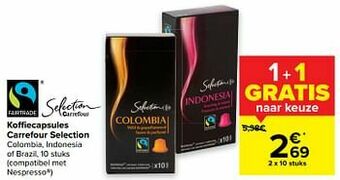 Carrefour Koffiecapsules carrefour selection aanbieding
