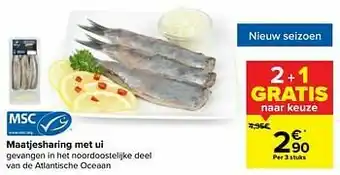 Carrefour Maatjesharing met ui aanbieding