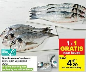 Carrefour Goudbrasem of zeebaars aanbieding