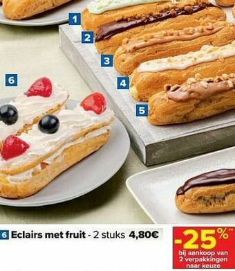 Carrefour Eclairs met fruit aanbieding