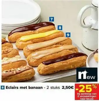 Eclairs met banaan