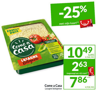 Come a Casa Lasagne bolognese 1,6 kg