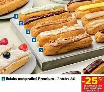 Carrefour Eclairs met praliné premium aanbieding