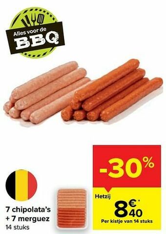7 chipolata`s + 7 merguez